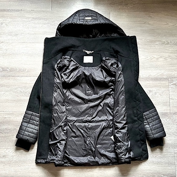 SOIA & KYO โข Mixed Fabric Winter Jacket Coat โข Size XS โข Puffer + Wool - Picture 6 of 16